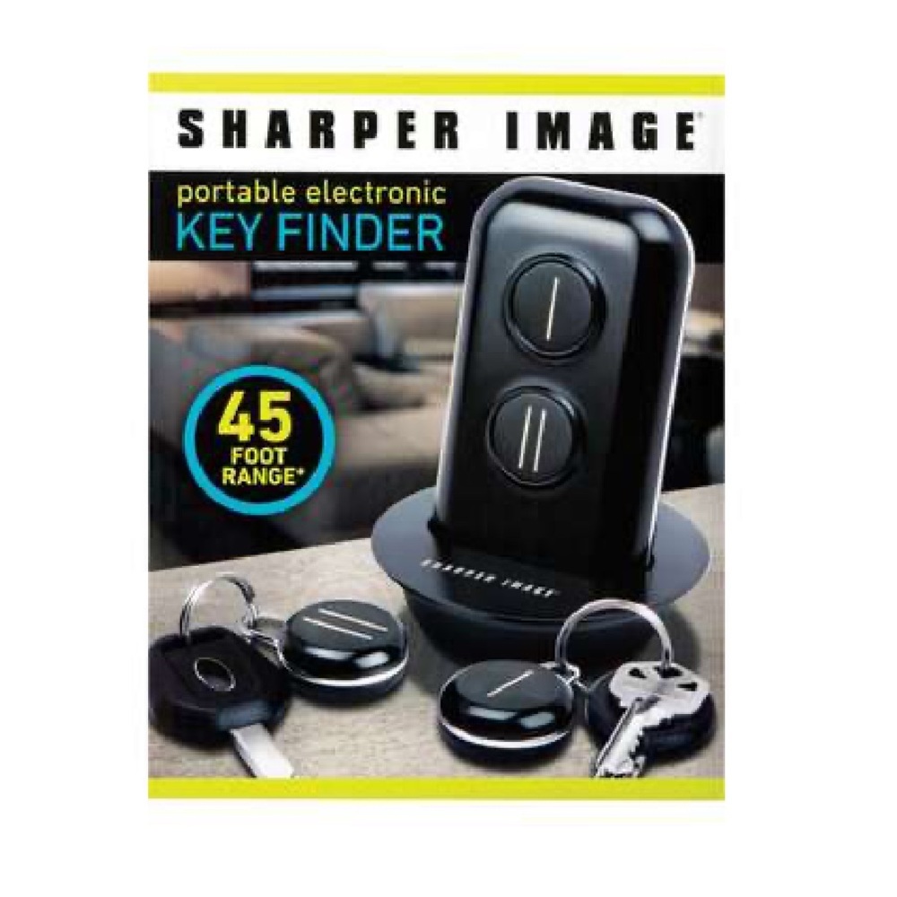NEW - Sharper Image Metal/Plastic Black/Silver Key Finder